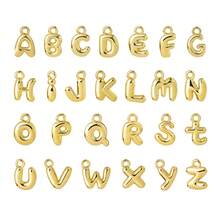 1 Set Of 26pcs Stainless Steel Bubble 26-Letter Pendant DIY Handmade Chain Necklace Earrings Jewelry Making Supplies Accessories - Gold - View 4
