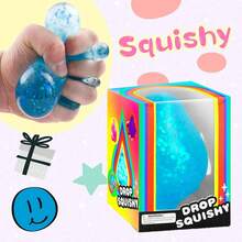 1PC Fidget Toys Stress Cube, Cube Squishies Anxiety Stress Relief, Ice Squishy Stress Cube-Drop Malt Sugar Balls, Fidgets For Classroom Prize Toys,Drop Malt Sugar Balls Relieve Stress, Fidget Silicone Sensory Toys For Autism/ADHD, Sensory Squishies Stress Relief Toys For Gifts - 藍色 - 查看 3