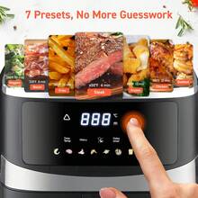 HanTai Air Fryer – 5.28QT Airfryer For Quick & Easy Meals In Minutes, Features Hi-Fry Technology For Extra Crisp, Touchscreen Controls With 8 Presets, Nonstick & Dishwasher Basket - US B Type Plug(110-127V) - View 5