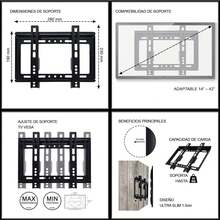 Soporte para Pantalla Fijo de 14" a 43" Pulgadas, 25 Kg de Carga - Negro - Ver 5