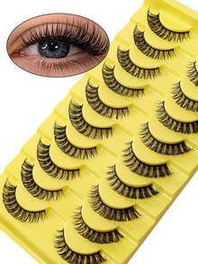 10对俄罗斯流行卷翘假睫毛，浓密大眼，多层立体卷翘，欧美妆容必备 - 濃密款 - 查看 4