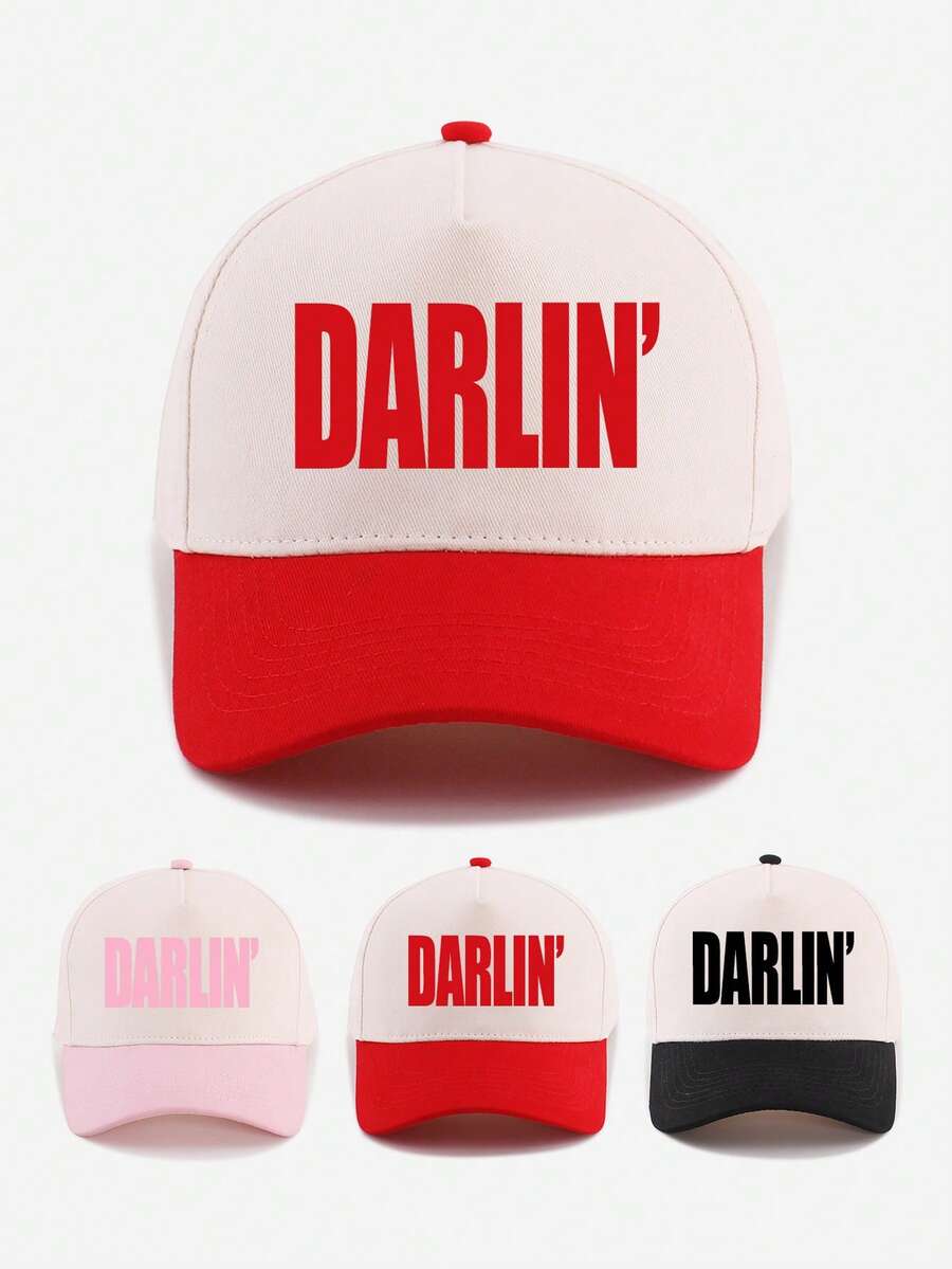 1顶“Darlin'”撞色卡车帽，成人款 - 可调节棒球帽，适合日常出行、街头风格和休闲装扮（多种颜色可选） - DARLIN' - 查看 1