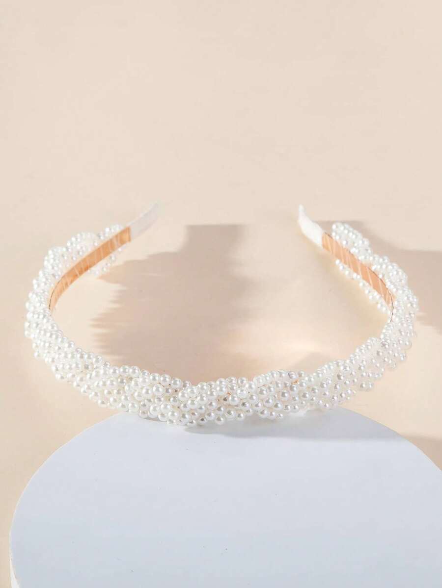 1 Piece Of Minimalist And Stylish Pearl Headband For Girls - White - View 1