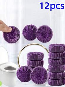 4/8/12/16片装薰衣草香型40克自动马桶清洁剂，马桶清洁剂，马桶清洁块，马桶除臭除垢片，尿渍清洁泡腾片，水槽去渍块，清洁用品，空气清新剂，薰衣草香型 - 紫色 - 查看 9