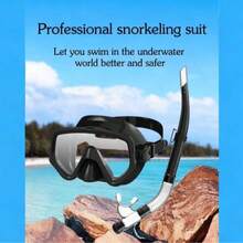 2pcs/Set Snorkeling Gear, Snorkeling Set, Leak-Proof Swimming Goggles With Nose Cover, Tempered Glass Anti-Fog Wide View Mask, Semi-Dry Snorkel With PVC Mouthpiece, Suitable For Snorkeling, Free Diving, Swimming, Snorkeling Set, Adult Snorkeling Gear, Semi-Dry Snorkel Top Lung Diving Swimming Travel - Multicolor - View 6