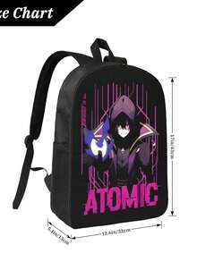 Camiseta Anime The Eminence In Shadow, Mochila minimalista y elegante - Bolso moderno para el trabajo y el campus - Negro - Ver 4