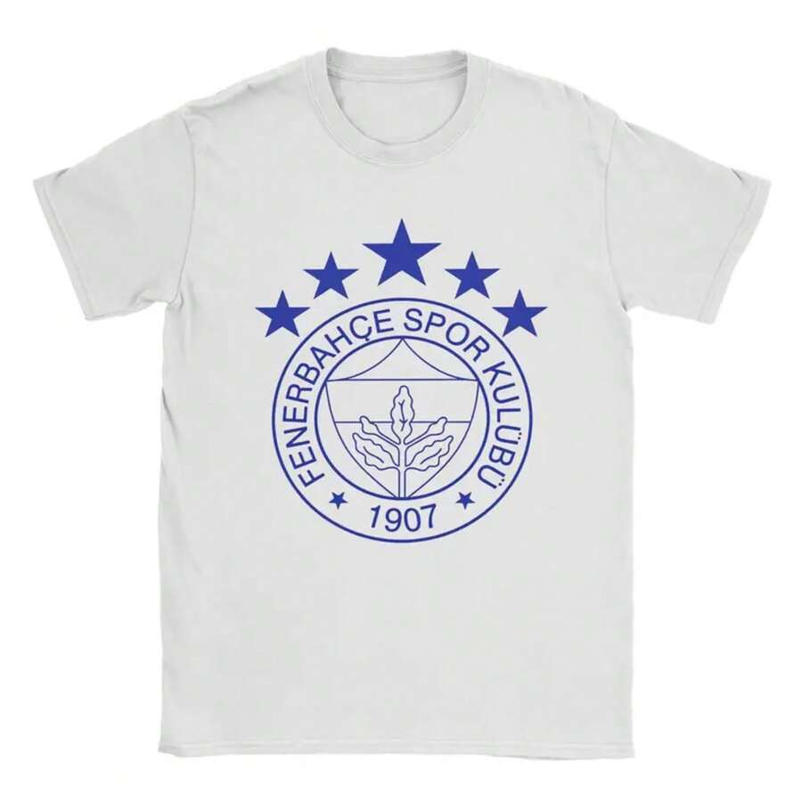 Camiseta de playa F-Fenerbahcesed con 5 estrellas, camisetas Harajuku para adultos, 100% algodón, cuello redondo, talla grande 5XL, camisetas de manga corta - Blanco - Ver 1