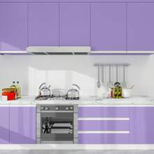 1 rollo de papel tapiz autoadhesivo, impermeable y resistente al aceite de PVC mate púrpura, adecuado para encimeras, cajones, armarios, cocina, baño, sala de estar, cajones de tocador, decoración del hogar, fácil de pelar y pegar, arte de pared - Morado - Ver 16