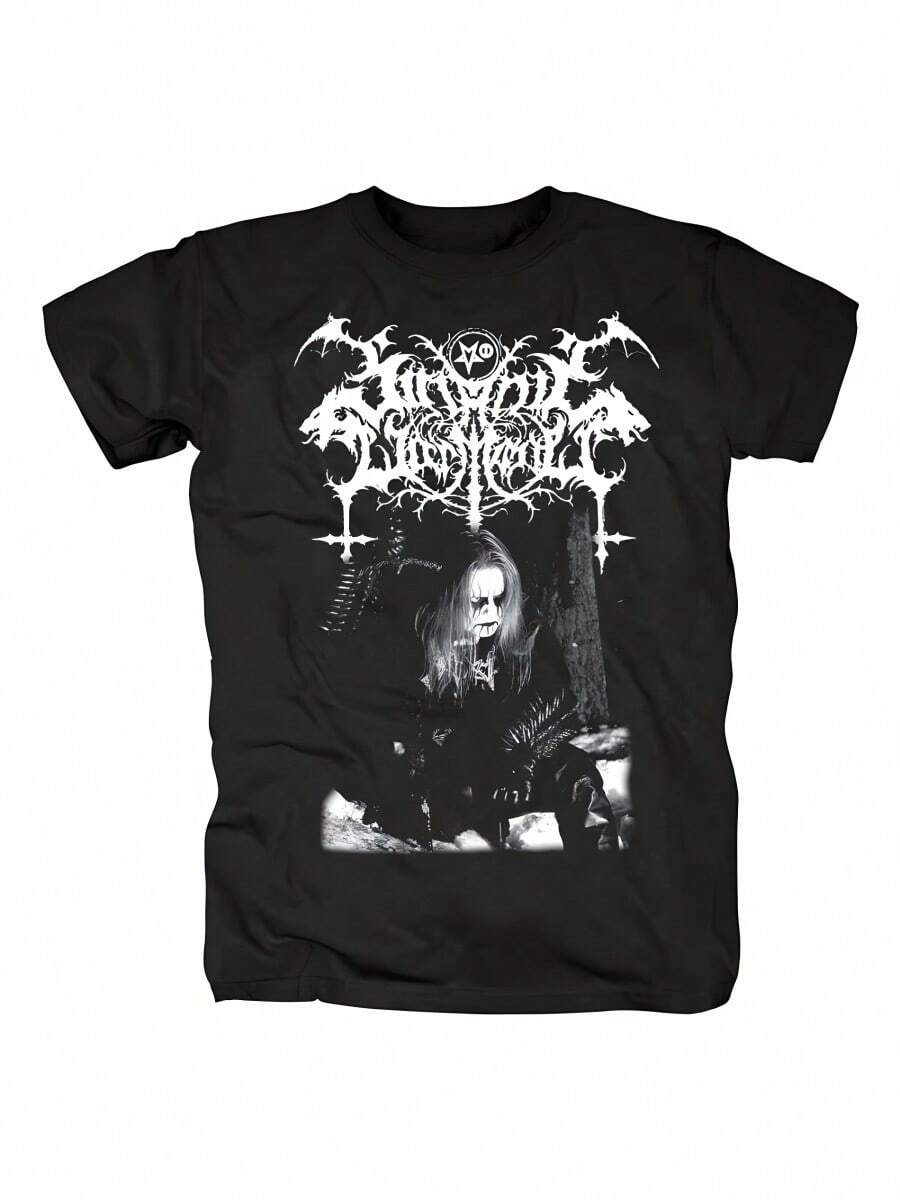 COOL SUMMER Fashion Short Sleeve Satanic Warmaster Black Heavy Metal T Shirt Cotton Tee Tops Harajuku Streetwear Hip Hop Tshirt - màu đen - Xem 1