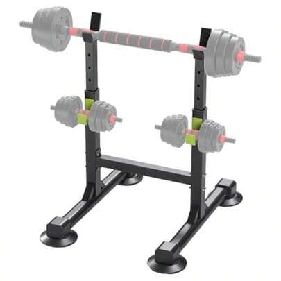Máquina de press de bancaTTMXI Rack de Sentadillas Ajustable Soporte para Pesas Multifuncional Soporte para Barra para Entrenamiento en Casa Gimna Press Banca Piernas Carga Máxima de 300kg