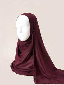 1pc Soft Headscarf/Bandana, Skin-Friendly Solid Color Head Wrap, Scarf, Beach Shawl, Conservative Style, Casual Everyday Use - Coffee Brown - View 23