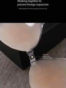1 Pair New Silicone Invisible Strapless Bra – Self-Adhesive Backless Push-Up Cups - Multicolor - View 4