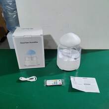 Cloud Humidifiers 450ML Water Drip Mushroom Humidifiers With Remote Control 7 Colors Mood Light Air Humidifier Raindrop Humidifiers For Bedroom - White - View 9