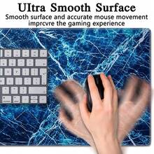 وسادة فأرة مقاس كبير بتصميم شريطي أزرق وأبيض، ذات سطح معالج بتقنية الميكرو، قاعدة مطاطية سميكة مانعة للانزلاق، هدية مثالية لديكور المكتب والألعاب والكمبيوتر المحمول وسطح الكتابة - متعدد الألوان - مشاهدة 7