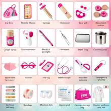 Sundaymot Doctor Kit For Girls, 34 Pcs Pretend Play Doctor Set,Doctor Kit For Toddlers 3-5, With Medical Bag, Stethoscope And Other Accessories Doctor Play Gift For Kids Toddlers Role Play(Default) - Multicolor - View 8