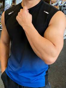 Driftmere Men's Sleeveless Sports Tank Top, Gym Workout Clothes - Blue - View 3