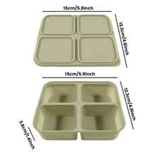 2pcs Silicone Freezer Mold With Lids, Silicone Freezer Tray To Make 4 Perfect Portion Sizes Of Food - Easy Release Mold, Suitable For Food Storage And Freezing Soups, Broths, Stews Or Sauces - Multicolor - View 3