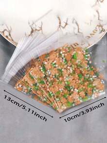 100pcs Rose Baking Packaging Bags, Cookie Bags, Handmade Soap Packaging Bags, Self-Sealing Plastic Bags - Multicolor - View 10