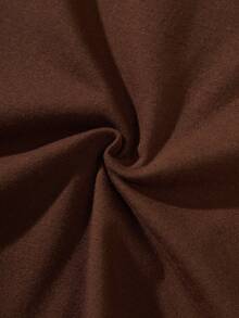 1 pieza Chaleco de algodón puro de unicolor para niños, camiseta interior cómoda para niños, adecuada para todas las estaciones, apta para uso en interiores y exteriores - Café integral - Ver 6