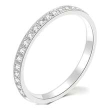 3mm Stainless Steel Half Wedding Band Stackable Ring - Plateado + 5 - Ver 1