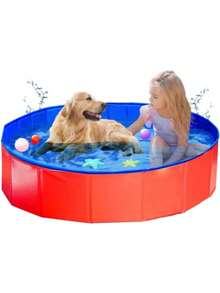 DeTODO Piscina Plegable Para Mascotas Bañera Antideslizante - Rojo - Ver 5