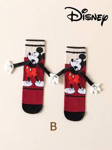 3 Pairs Cute 3D Disney Mickey Mouse Knee High Socks, Children's Christmas Thigh High Socks, Fashionable Kids Party Tall Socks, High Quality Gift. Back To School Season, Fun & Stylish Disney Fans, Family Gathering Christmas Gift Tote Socks - Multicolor - View 12