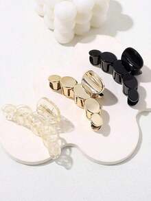 3pc Geometric Circle Shaped Vintage Leopard Print Hair Claw Clips, Elegant Fashion Hair Accessories For Women Hair Jaw Clip Hair Clamps Hair Clutch Hair Catcher Clip, School Stuff, College Fall Winter Hair Clip For Vacation Outfits Woman - 彩色 - 查看 1