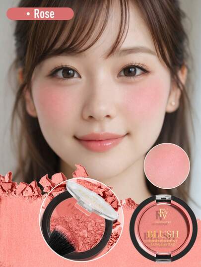FV持久粉状腮红 - 高显色度干爽腮红粉，持久不脱妆，打造自然光泽妆容，轻盈透气，适合面部彩妆，稀有品牌，美妆产品，面部彩绘化妆品，女士女孩适用，冬季完美之选，Y2K时尚潮流必备，生日礼物，派对必备，最佳颜色