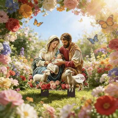 New Baby Born Warm Family 2D Plane Acrylic Outdoor Garden Decoration Ground Plug Party Decoration