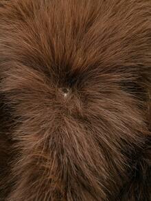 Seelio 秋冬新款加厚仿狐狸毛领仿皮草短外套，青春优雅中长款皮草大衣度假款 - 棕色的 - 查看 9