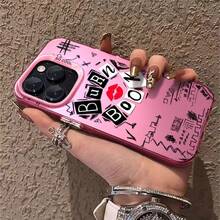 1pcs Burn Book Lips Graphic Phone Case Compatible With Apple Phone 11 12 13 14 15 16 17ProMax X 7plus 8plus Xs Max XS Antidrop Phone Case Camera Protection Phone Case Funky Quirky Personality Cute Fashion You Can Give It To Yourself Can Be Given To Friends - 粉色 - 查看 5