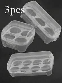 Camping Egg Storage Box, Refrigerator Egg Storage Box, Portable Egg Tray With Lid, Stackable Egg Storage Box, With Safety Lock, Shockproof, Transparent White, Kitchen Storage Box, Egg Storage Container, Designed To Meet Daily Household Storage Needs. Prevents Eggs From Deteriorating Due To Moisture, Easy To Carry And Use. - Multicolor - View 10