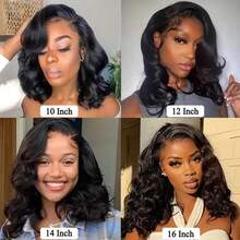 Bob Wig Human Hair 13x4 Loose Body Wave Lace Front Wigs Human Hair 180% Density Lace Front Wigs Human Hair Pre Plucked Human Hair Wigs For Women Wigs Human Hair With Baby Hair - Natural Black - View 7