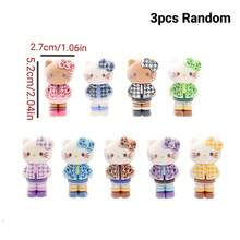 SANRIO 1/2/5个装 植绒长腿Hello Kitty可爱迷你豆豆，DIY树脂首饰配件和汽车装饰品 - 彩色 - 查看 8