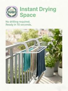 1pc/2pcs/3pcs Square Foldable Wall-Mounted Clothes Drying Rack - 3X Thicker Metal, Rust-Resistant Coating, 10-Second No-Drill Installation/Space-Saving Foldable Design/Suitable For Tenants/Students/Homeowners To Dry Towels, Bedsheets - Thickened - View 5