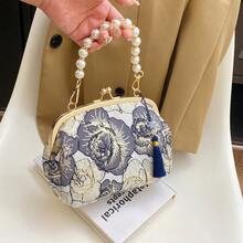 Stylish Women's Evening Bag,Bolsos De Mujer,Elegant Handbag With Pearl Beading,Gold Clutch,Clutch Purse For Women,Snap Closure, Embroidered Print, Small Size, Shoulder Bag, Suitable For Evening Banquets, Parties, Dances, Weddings, Gifts For Teachers, Gifts For Women, Valentine's Day Gifts, Mother's Day Gifts, Bridesmaid Bags, Bridal Bags.,Party - 彩色 - 查看 13