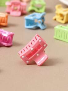 30个彩色波点方形迷你发夹，简约可爱女孩发饰 - 彩色 - 查看 4