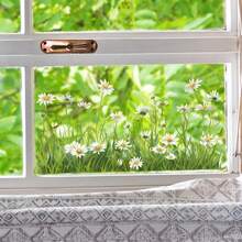 1 pieza Película para ventana de 20x50cm con patrón de margaritas frescas, decoración autoadhesiva para puerta de vidrio, pegatina para ventana de balcón de casa de alquiler - Multicolor - Ver 5