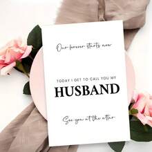 1pc Romantic Wedding Groom Card -Elegant, HeartfeltMessage Include, Perfect Gift From Brideg... - Multicolor - View 5