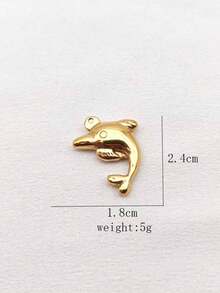 1件极简几何造型首饰配件，18K镀金不锈钢女士项链吊坠，DIY首饰制作材料 - 金黃色 - 查看 13