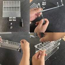 1 Set Acrylic Multi-Layer Modern Acrylic Brush Holder, Multi-Slot Desktop Organizer For Calligraphy Brushes, Easy To Assemble And Disassemble Art Pen Stand - Durable Tool Storage For Studio And Home Use - Multicolor - View 5