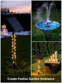 3.5瓦太阳能喷泉水泵，升级版DIY太阳能喷泉，配备4.9英尺水管水泵和16个喷嘴，可喷洒优雅的水景，适用于鸟浴、花园装饰、宠物饮水和池塘。 - 黑色 - 查看 4