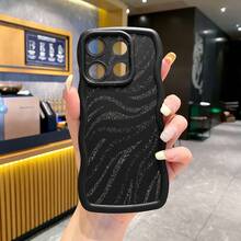 1pc Dotted Zebra Pattern Shockproof Phone Case With UV Printing, Suitable For Compatible With Galaxy/Compatible With Infinix/Compatible With Redmi/Compatible With OPPO/Compatible With VIVO/Compatible With MOTO/Compatible With Realme Android Models,International Version, Not The Domestic Version - Black - View 4