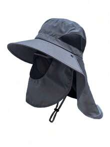 男士网眼渔夫帽，户外骑行宽檐遮阳帽，夏季防蚊防晒网帽，户外钓鱼徒步园艺遮阳帽，防紫外线速干夜钓帽，透气渔夫帽，遮住脸部 - 彩色 - 查看 13