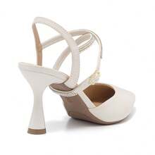 Stessy Shoes Women's Formal Pumps With Rhinestone Straps And Shiny High Heels, Luxury Comfort, 2 Shapes - 白色 - 查看 5