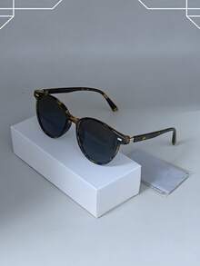 男士小圆锥形多色箔面休闲时尚眼镜，日常佩戴的时尚眼镜 - 彩色 - 查看 8