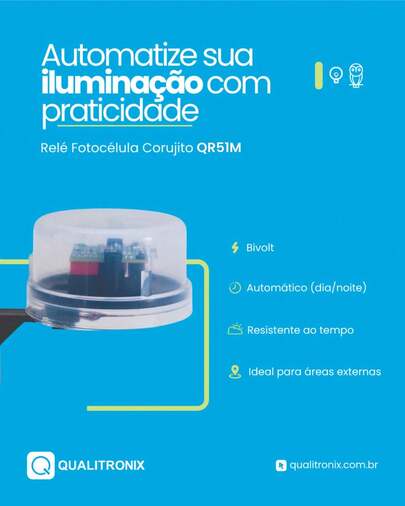 PopSpot Relé Fotocélula Bivolt para Iluminação Automática – Qualitronix QR51