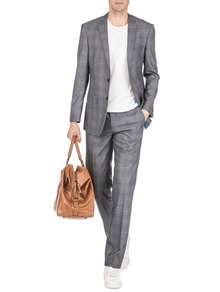 Men's Harrogate Windowpane Slim Fit 2PC Suits - 灰色 - 查看 4