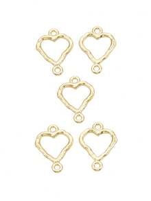 10pcs Alloy Links Connectors, Heart, Light Gold, 17x12x1.5mm, Hole: 1.2mm - 230#Light Gold - View 1