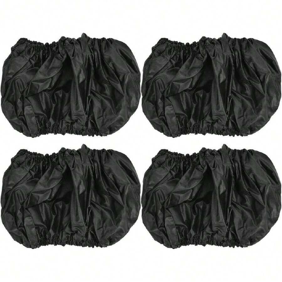 Cubierta de Rueda de la Camioneta de Tela de Oxford, Accesorios para Sillas de Ruedas a Prueba de Polvo, Cochecito de Sunshade Fácil de Instalar, Se Adapta a Ruedas de Diámetro de 16-18 Cm, (Juego,40840241 - Rojo y blanco - Ver 1